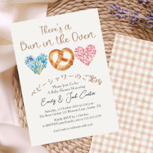 Pain dans le four Baby shower Pain Fleur coeur