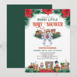 Invitation Pain de gingembre Poinsettia Joyeux Petit Baby sho