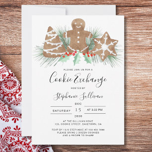 Invitation Pain d'épice homme Noël Cookie Exchange Party