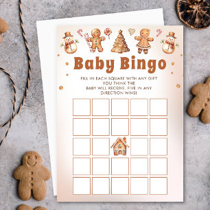 Invitation Pain d'épices Baby shower de Noël Bingo Jeu