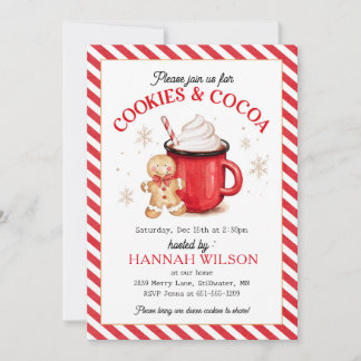 Invitation Pain d'épices Cookies et cacao Noël