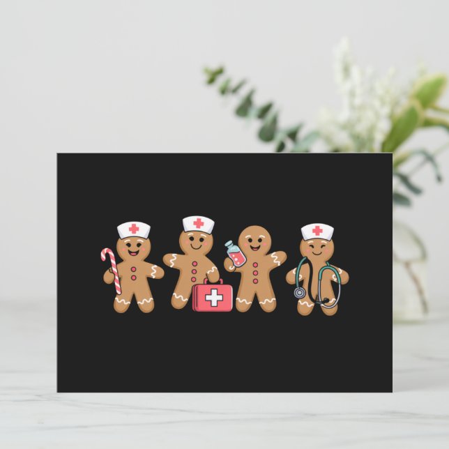 Invitation Pain d'épices de Noël Cadeaux de l'équipe d'infirm (Debout devant)