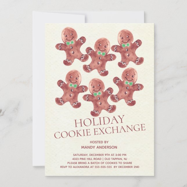 Invitation Pain d'épices Hommes Vacances Échange de cookies I (Devant)