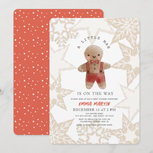 Invitation Pain d'épices Noël Baby shower de Noël