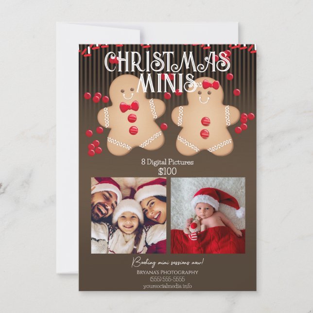 Invitation Pain d'épices Noël Minis Photographie Circulaire (Devant)