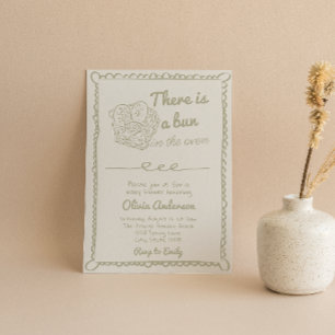 Invitation Pain Vert Sage Tiré À La Main Dans Le Baby shower 