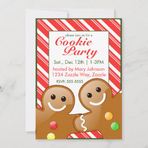 Invitation Pains d'épices de Noël Hommes Sucres de canne rayu