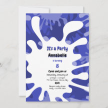 Paint Drops C'est une fête Bleu Art Anniversaire