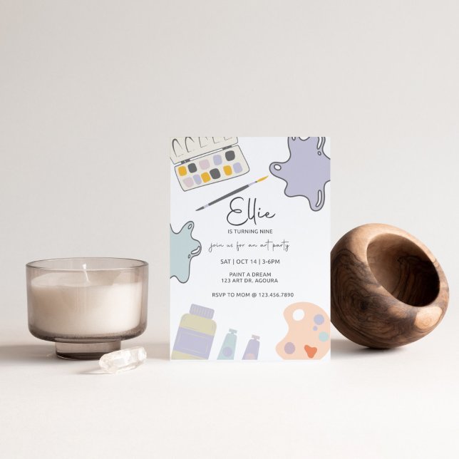 Invitation Paint Party, Art Anniversaire, N'Importe Quel Âge, (Créateur téléchargé)