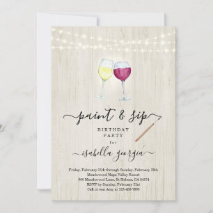Invitation Paint & Sip Anniversaire, Enterrement de vie de je