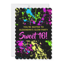Paint Splatter Sweet 16 Anniversaire