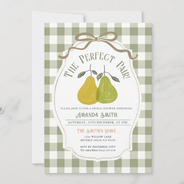 Invitation paire parfaite Pear nuptiale (Devant)