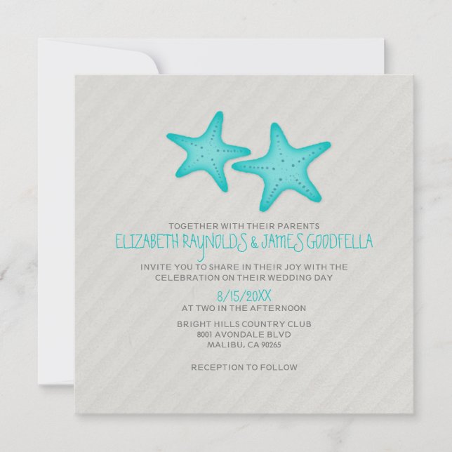 Invitation Paires modernes d'invitations de mariage d'étoiles (Devant)