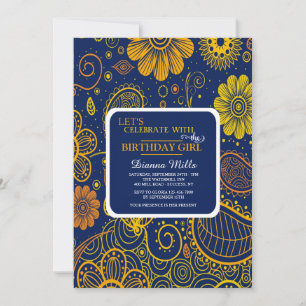 Invitation Paisley et Flowers