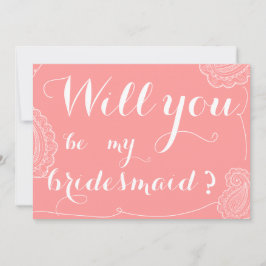 Invitation Paisley rose chic vous serez ma demoiselle