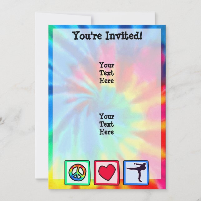 Invitation Paix, amour, arts martiaux (Devant)