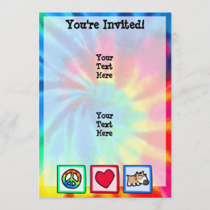 Invitation Paix, amour, chien grincheux