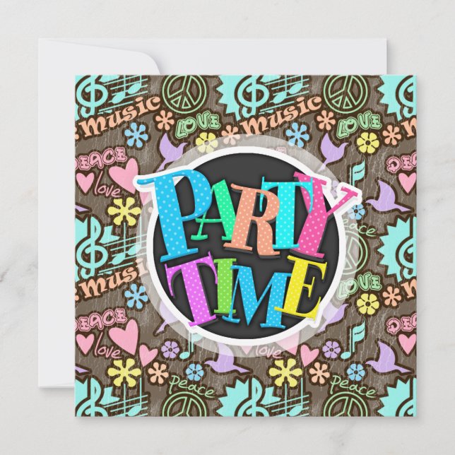 Invitation Paix, amour, musique (Devant)