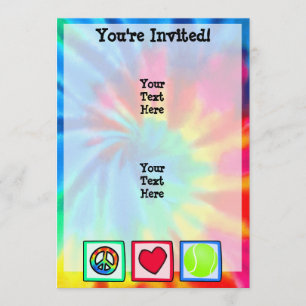 Invitation Paix, amour, tennis