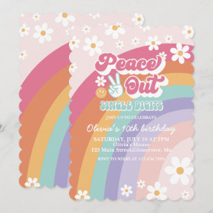Invitation Paix dehors chiffres uniques arc-en-ciel 10e anniv