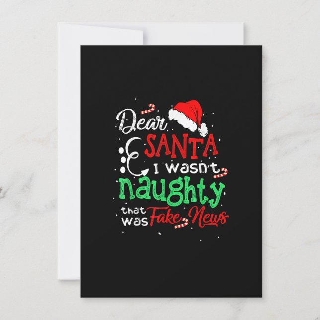 Invitation Pajama de Noël Je n'étais pas coquin Cher Père Noë (Devant)
