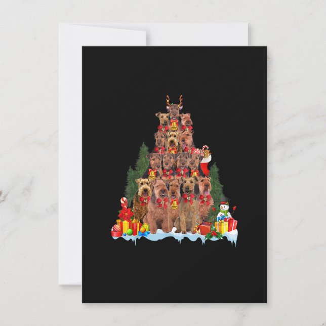 Invitation Pajama de Noël Welsh Terrier Xmas Tree Cadeaux Chi (Devant)
