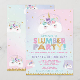 Invitation Pajama d'invitation Anniversaire de la fête de Stw