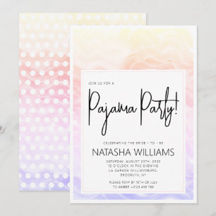Invitation Pajama Party Colorful Pastel Élégant