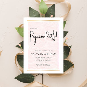 Invitation Pajama Party Stwood Bachelorette Soft Rose Stripe