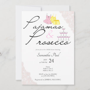 Invitation Pajama & Procuco PJ's Fête des mariées de la fête