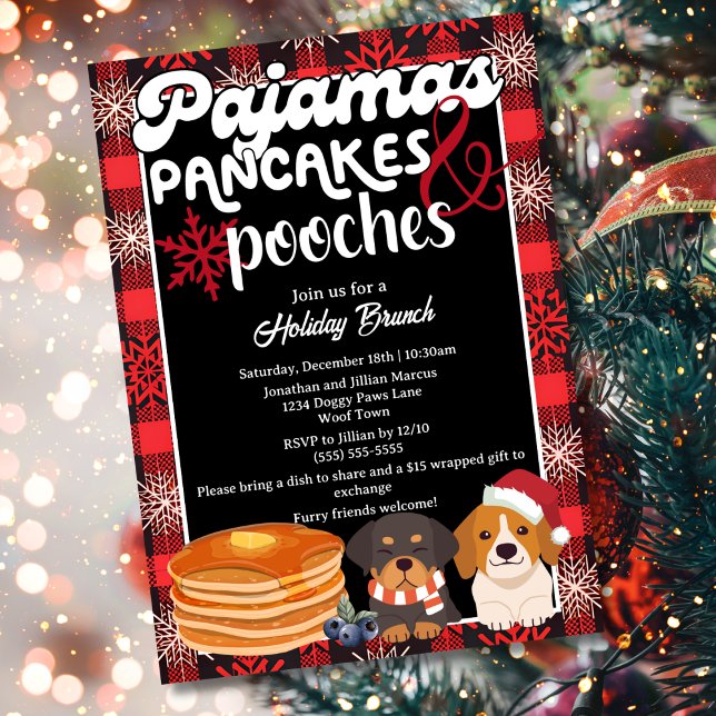 Invitation Pajamas Pancakes et Poches Brunch de Noël (Créateur téléchargé)