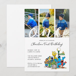 Invitation Pal de rue sésame vintage   1er anniversaire photo
