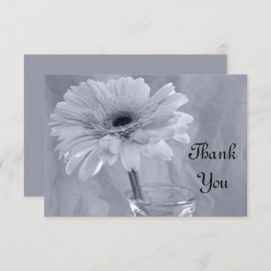 Invitation Pale Blue Tinted Daisy Merci Notes - Flat