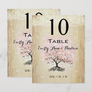 Invitation Pale Dogwood Heart Leaf Tree Numéro de tableau