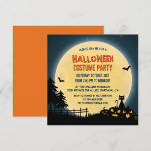 Invitation Pale Lune Éffrayante nuit Ciel Halloween