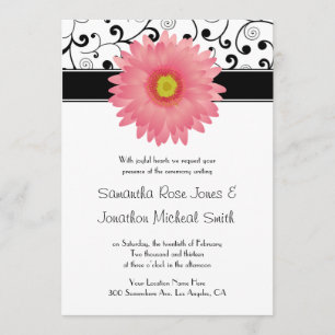 Invitation Pâle - mariage rose de conception de rouleau de