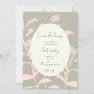 Invitation Pâle rose pastel de sauge rustique aux vignes flor