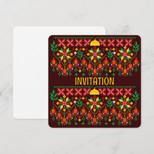 Invitation Palestine Tatreez Broderie traditionnelle