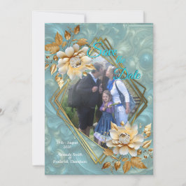 Invitation Palette bleu clair sur une conception de barogue e