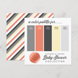 Invitation Palette couleur Baby shower orange gris jaune