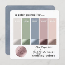 Palette couleur Mariage Dusty Mauve & Blue 2022
