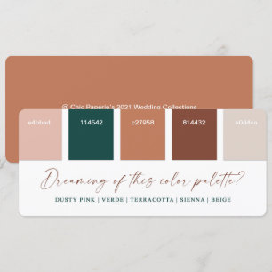 Invitation Palette couleur Mariage rose et en terre cuite et
