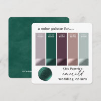 Palette couleur Mariage vert violet Rose or