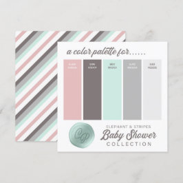 Invitation Palette couleur rose et Baby shower à la menthe