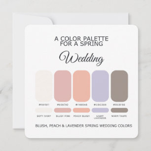 Invitation Palette de couleurs de mariage printanier 2026 Car