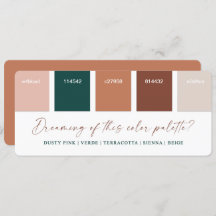 Palette de couleurs de mariage Terre cuite et rose