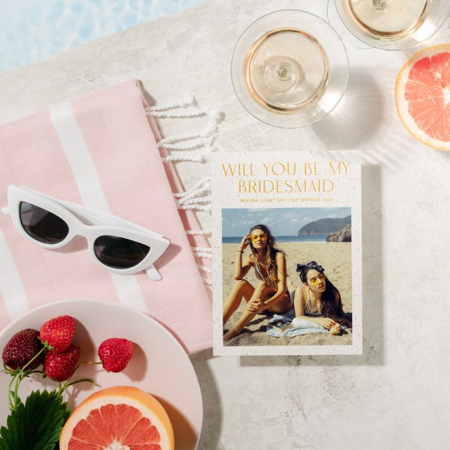 Invitation Palette de couleurs photo Be My Bridesmaid Proposi (Créateur téléchargé)