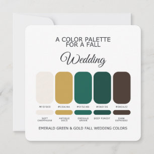 Invitation Palette de mariage automnal en or vert émeraude 20