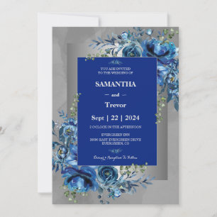 Invitation Palette de mariage Murmures d'argent, Fleurs de bl