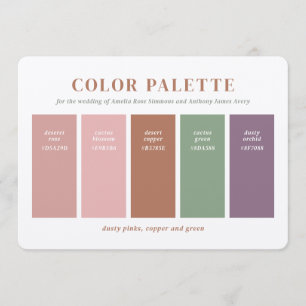 Invitation Palette d'échantillons de couleurs de mariage past